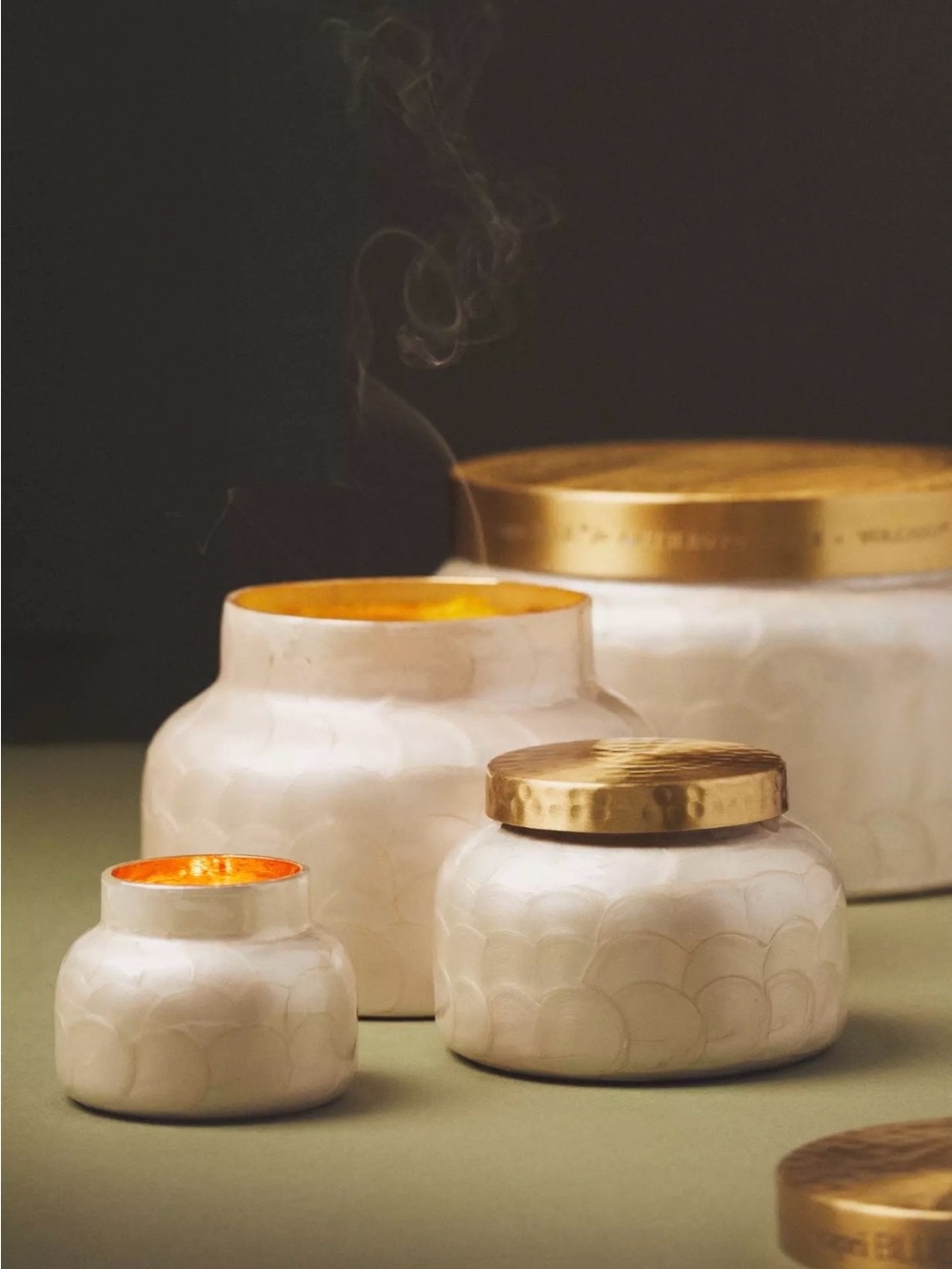 Anthropologie Capri Blue Volcano Capiz Jar Candle